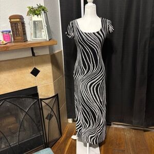 Vintage Every Star Chic Zebra Print Midi Dress